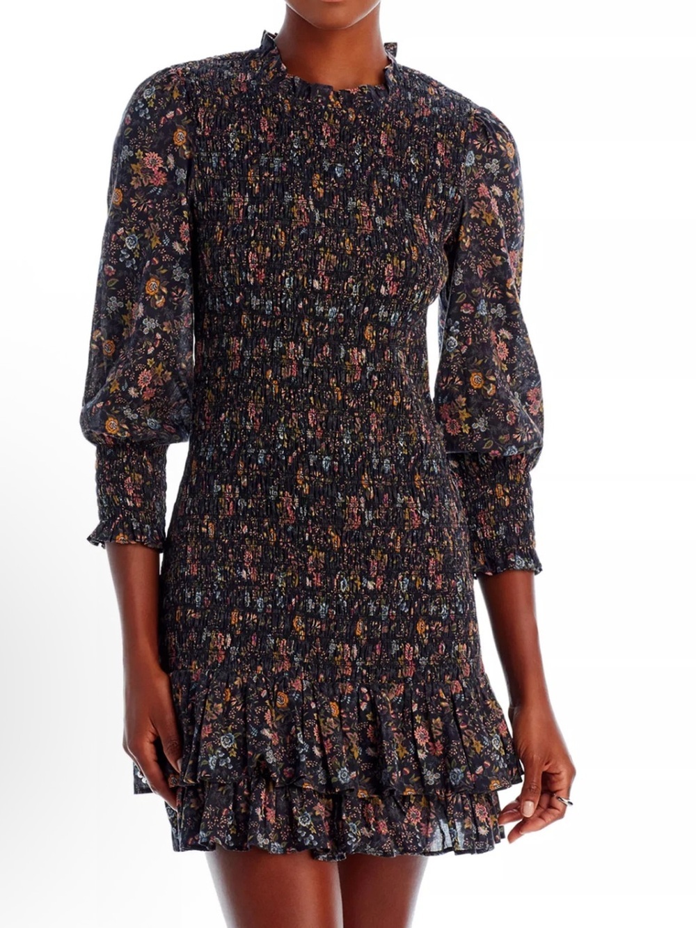 Veronica Beard Womens Farha Floral Mini Sheath Dress Black NWT